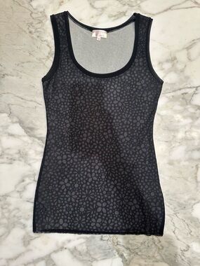 Women's Black Patterned Tank Top